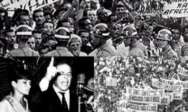 13 demarço, Jango pronucia em praça publica o discurso das Reformas de Base