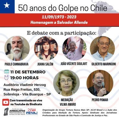 SÃO PAULO - DEBATE ANALISA 50 ANOS DO GOLPE NO CHILE