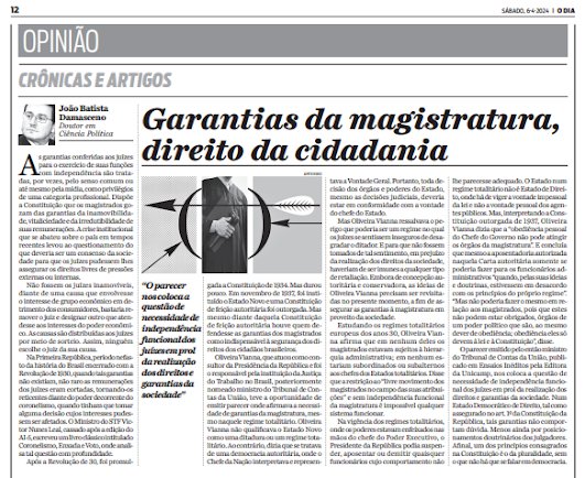 Garantias da magistratura, direito da cidadania